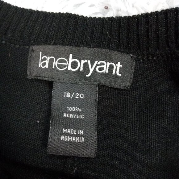 Lane Bryant Womens Dress Black Plus 18 20 Crochet Midi Stretch Round Neck - Picture 11 of 11